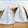 10Pcs Linen bundle pocket canvas bundle pocket cotton sack burlap bag rice gift drawstring small cloth bag