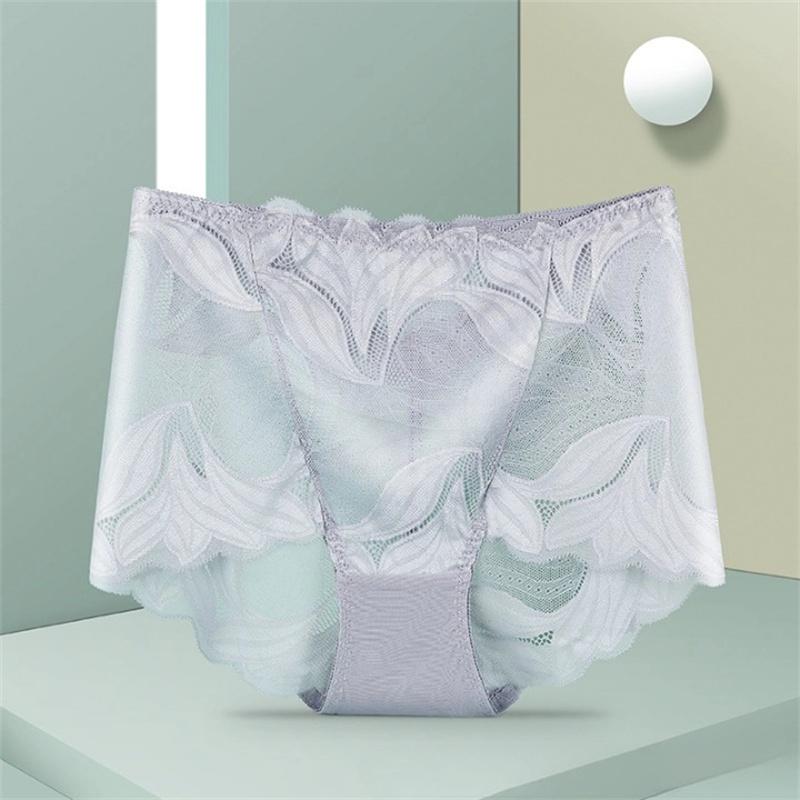 Women Panties Lace Briefs High Waist Underwear Female Intimates Mesh Breathable Underpants
