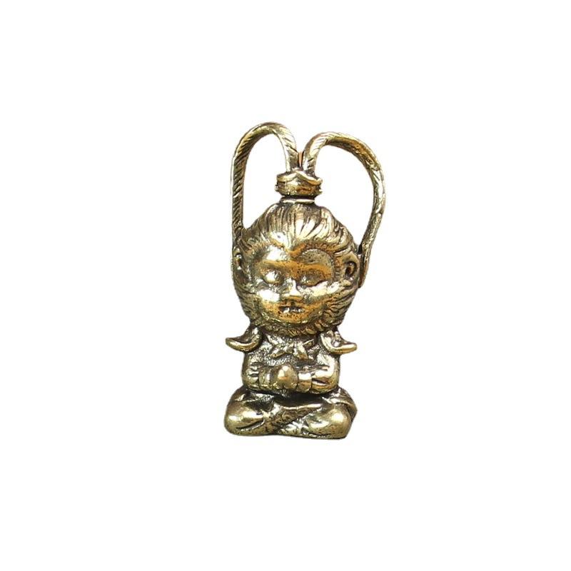 Retro handmade pure copper monkey key pendant brass Qitian Great Sage pendant pendant Battle Saint Buddha Sun Wukong