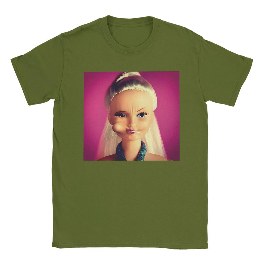 Unisex Funny Doll Face Meme T Shirts 100 Cotton Tops Leisure Short Sleeve Round Collar Tees Plus Size TShirts