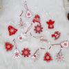12 Pcs Christmas Wooden Pendant Decoration Holiday Elk Snowflake Star Chrimbo Tree Hanging Ornaments Home DIY Decors
