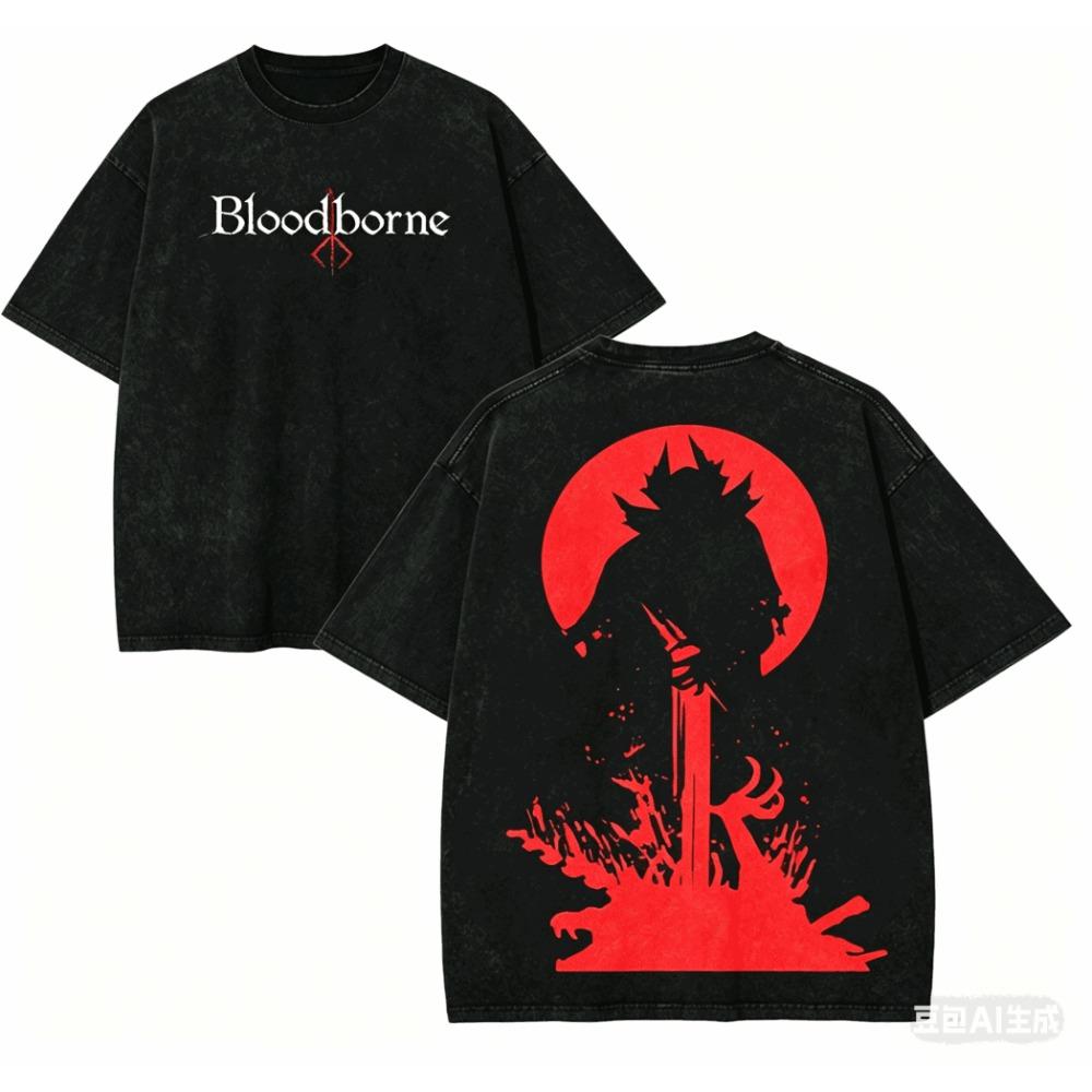 Bloodborne T Shirt Personality Clothes New Model Anime T-shirt Yearround Clothing Plus Size Unisex Streetwear Trendy Couples