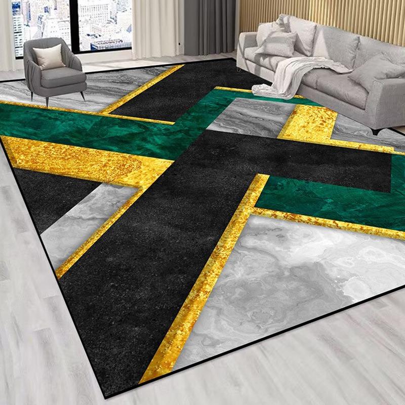Nordic Style Living Room Carpet Modern Color Blocking Floor Washable Carpet Sofa Tea Table Rug Bedroom Floor Rugs Non-Slip Mat