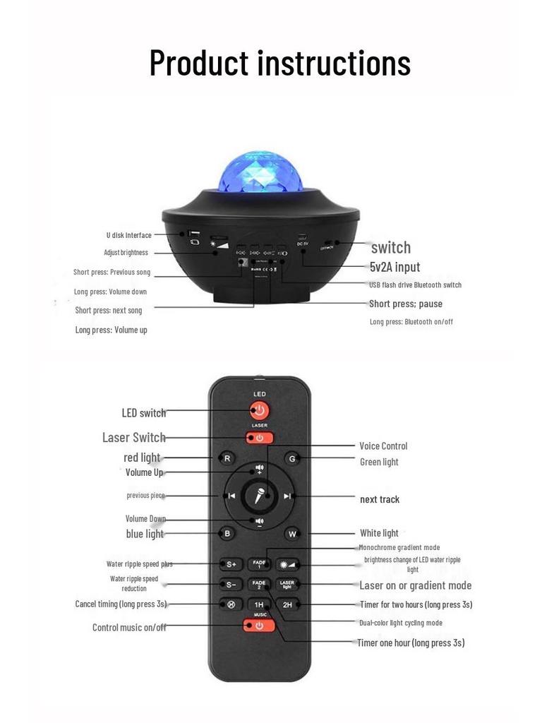 Romantic Northern Lights Starry Sky Projection Lamp – Transform Your Bedroom into a Dreamy, Star-Filled Atmosphere