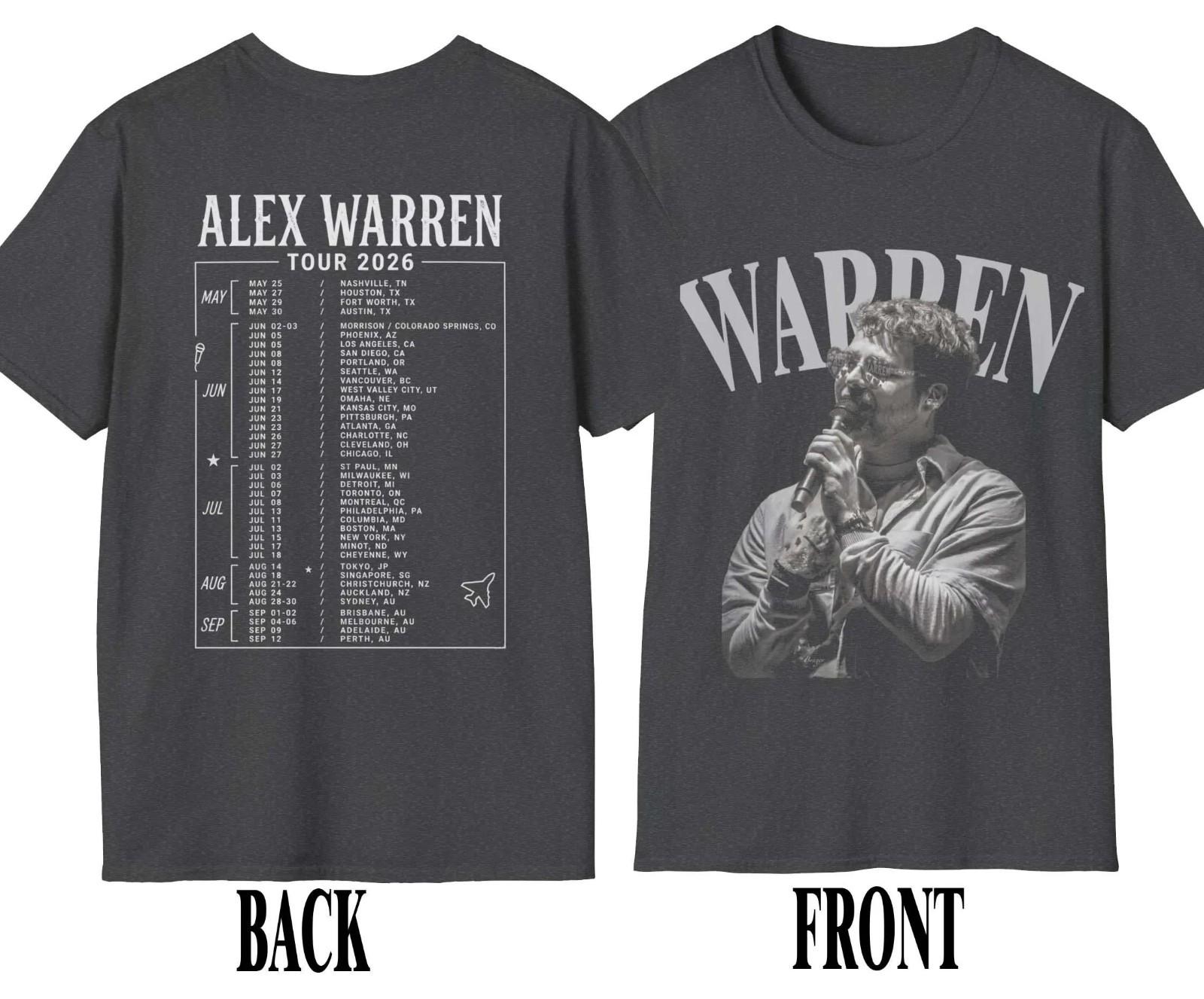 Vintage Alex Warren World Tour 2026 Tshirt XXXL