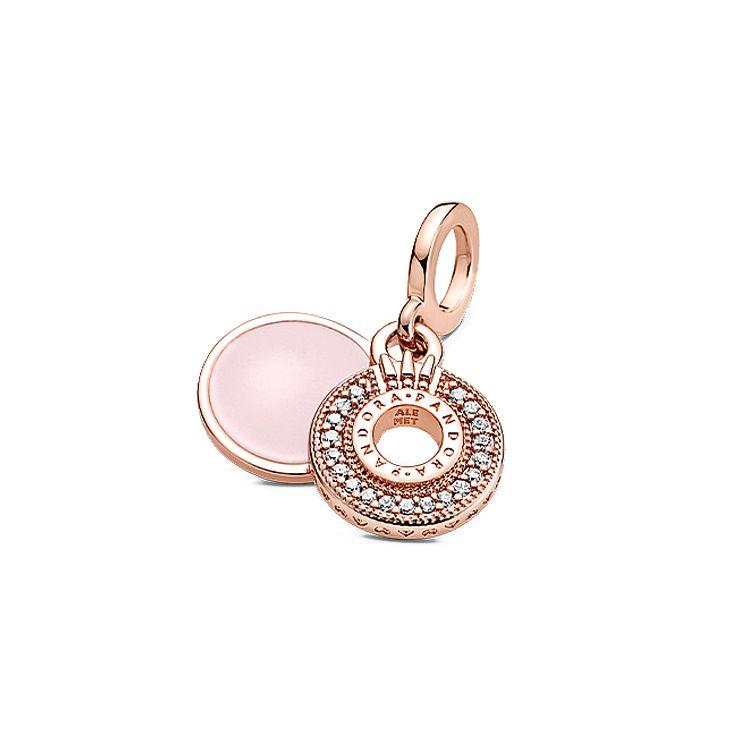 Pandora Rose Gold Pavé Crown Letter O Charm Unisex Charm 789055C01