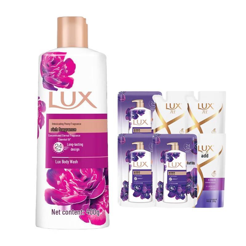 Lux Peony Scented Shower Gel & Shampoo Skincare Bundle