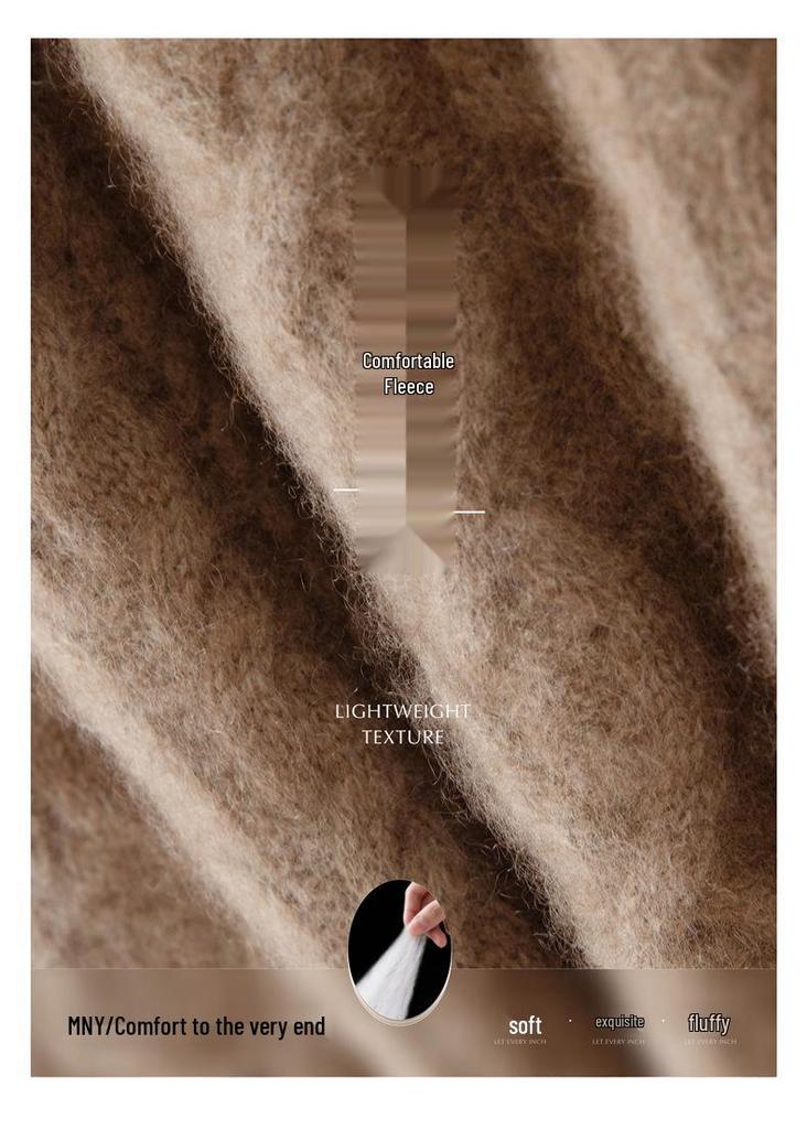 Women's Thickened Cashmere Sweater: Soft, Skin-Friendly Half-High Collar Cable Knit for Autumn/Winter