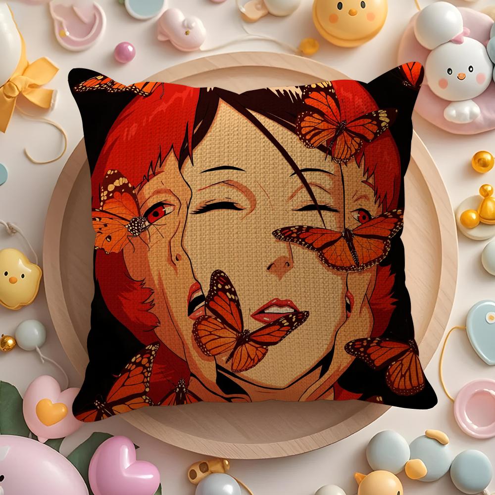 P-Paprika Cushion Cover Natural Linen Organic Fabric Double-Sided Printing Sofa Home Decor Gift Pillow Cover