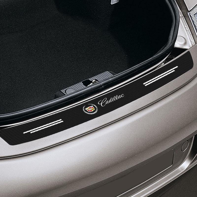 Carbon Fiber Car Trunk Bumper Protective Sticker Decal Styling For Cadillac XT5 XTS CTS BLS SLS DTS SRX Escalade Tiburon Deville