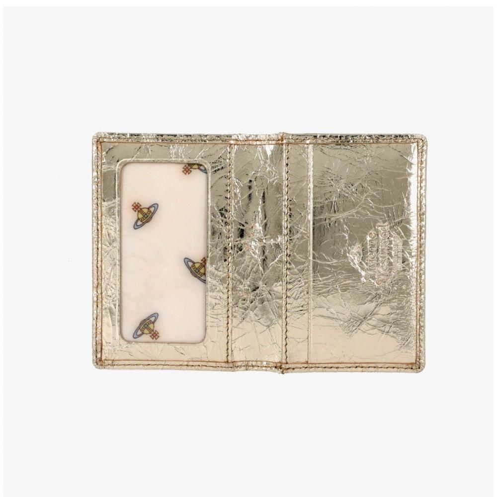 Vivienne Westwood Metallic Crinkle Cardholder 5402000pu L00a7 R401