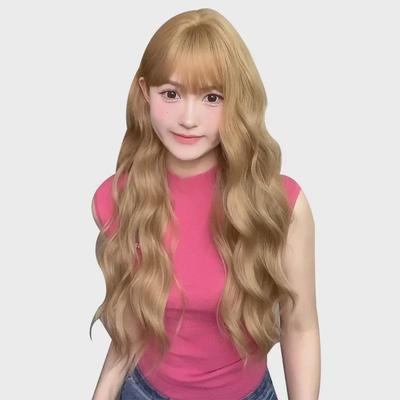 Siyu Long Curly Lolita Wig - Natural, Realistic Full Head Wig for Women