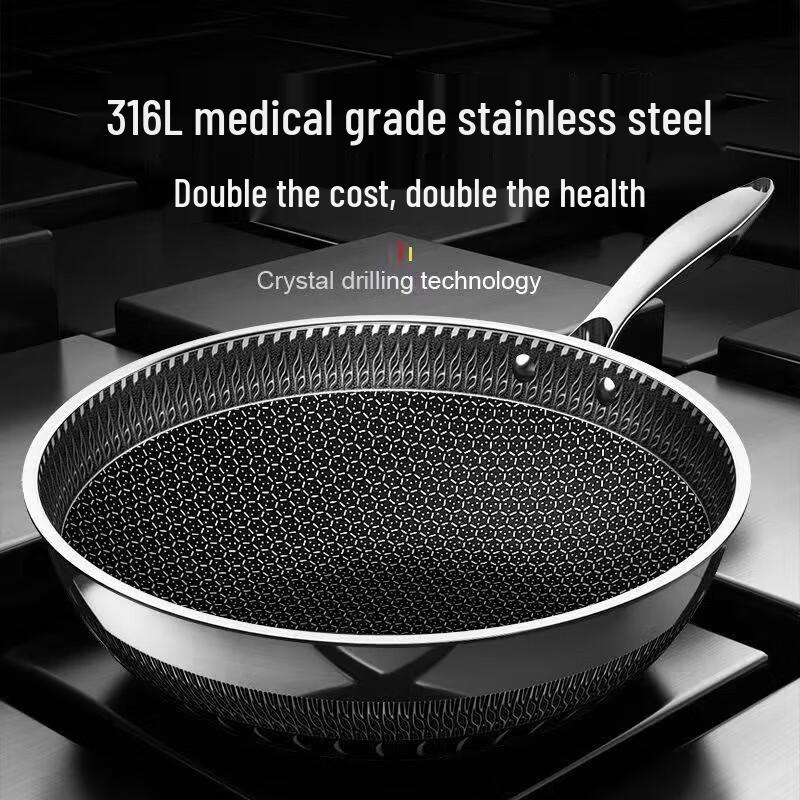 Shangheng 316L Stainless Steel Honeycomb Non-Stick Wok 32cm