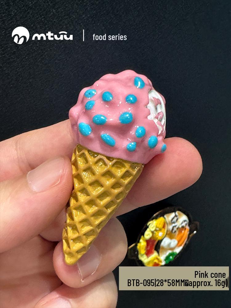 3D Cartoon Ice Cream Cone Cake Refrigerator Magnet Toy Decoration Accessories
