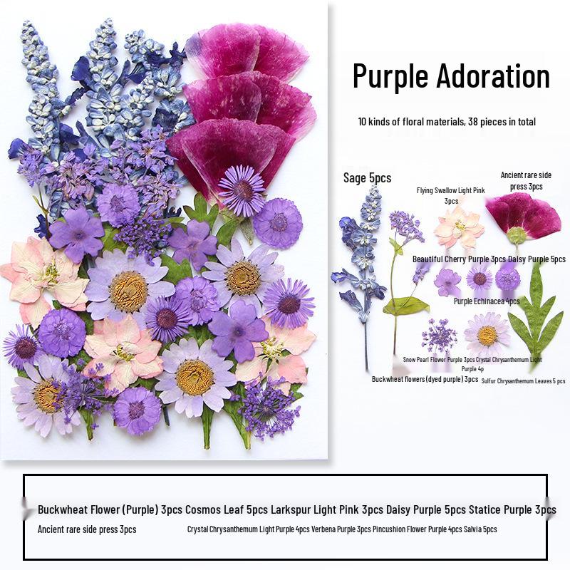 Handmade Resin Pressed Flower Bookmark DIY Kit: Transparent Specimen Stickers & Dried Flowers for Students