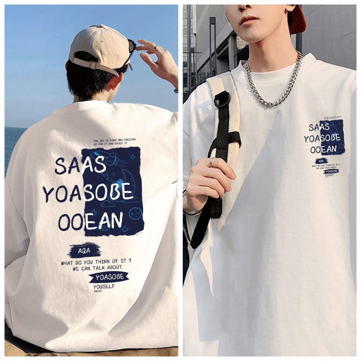 2026 New Year Trendy Printed Cotton Short Sleeved Tshirt for Mens Summer New Style Casual Trendy Brand Trendy Loose S