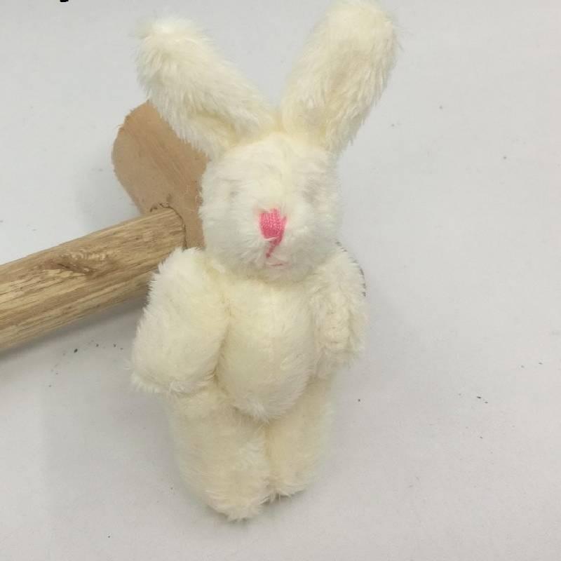 Mini 6cm Long Hair Jointed Rabbit Plush Teddy Bear Doll Diy Decor Clothing Gift Box Accessory