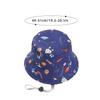 Kids Summer Sun Protection Cap Spaceship Planet Print Bucket Hat Wide Brim Fisherman Hats Boys Girls Outdoor Beach Basin Caps