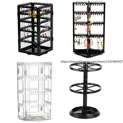 Detachable Rotating Jewelry Storage Box, Earring Display Stand, Bracelet Organizer, Necklace Rack, 360 Degree