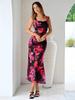 New European and American Sexy Floral Suspender Dress Women's Summer Seaside Vacation Atmosphere Backless Beach Dress