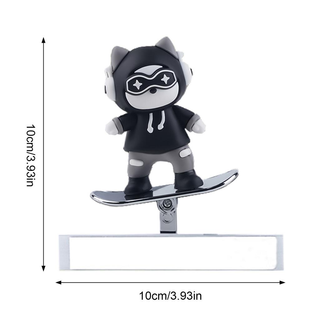 

Милый аниме автомобильный дисплей экран центральная консоль украшения скейтборд животное автомобиль зеркало заднего вида украшения аксессуары для интерьера чёрный