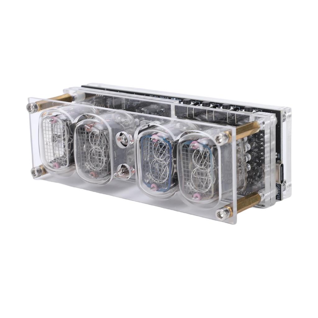 Luocute Nixie Tube IN12 Digital Desk Clock with 10 RGB Lighting Modes and Power Outage Power Supply for Home and Office Decoration Clock, Memory,