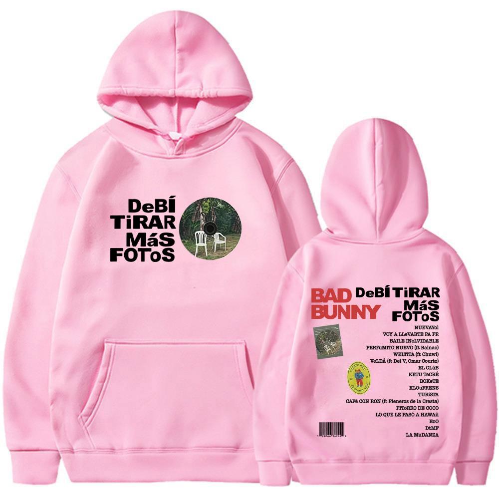 Rapper Bad Bunny DTMF DeBi TiRAR MaS FOToS Album Vintage Print Hoodies Men Women Hip-hop Long-sleeved Aesthetic Casual Pullover