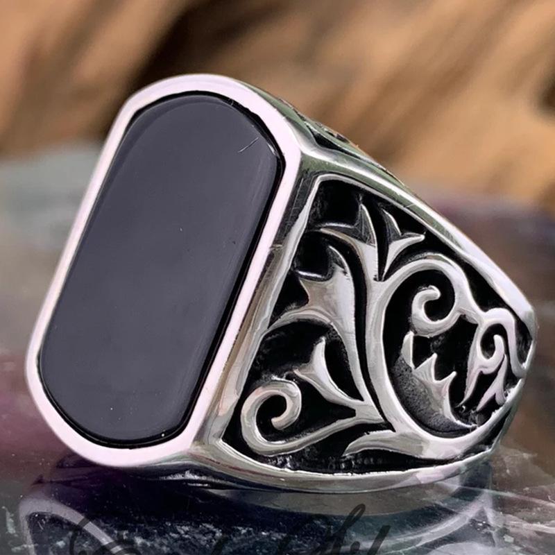 Viya Mystery Totem Мужское Атмосферное Кольцо Кольцо Adjustable opening