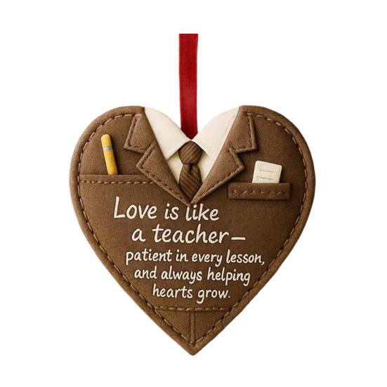 

Heart Shaped Christmas Ornament 2D Acrylic Car Rear View Mirror Charm Love Is Like A Chef/Nurse/Teacher Hanging Decoration for Holiday Home Decor E