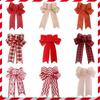 Red Christmas Ribbon Bows Hanging Decorations Bowknot Gift Christmas Tree Ornaments Xmas Party Decor  Year