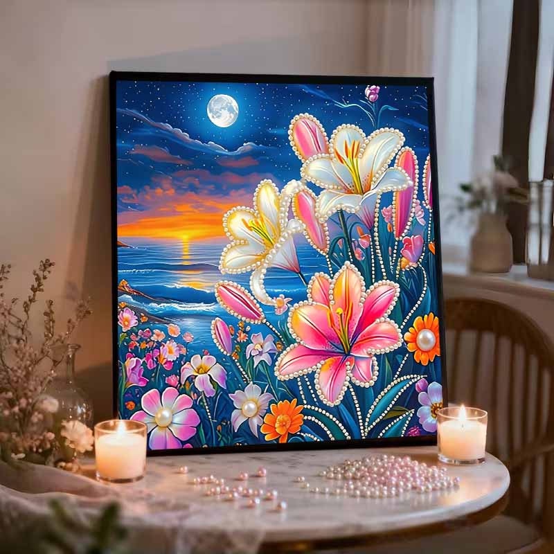 Bloeiende Bloemen Volledige 5D Doe-het-zelf Parel Edelsteen Kunst Diamant Schilderij Kits voor Volwassenen/Beginners Cadeau Idee Huisdecoratie 11.81x11.81in