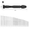 Adjustable Manual Hand Drill With Keyless Chuck Mini Micro Aluminum Hand Drill HSS Steel Twist Drill Bit Resin Mold Tools
