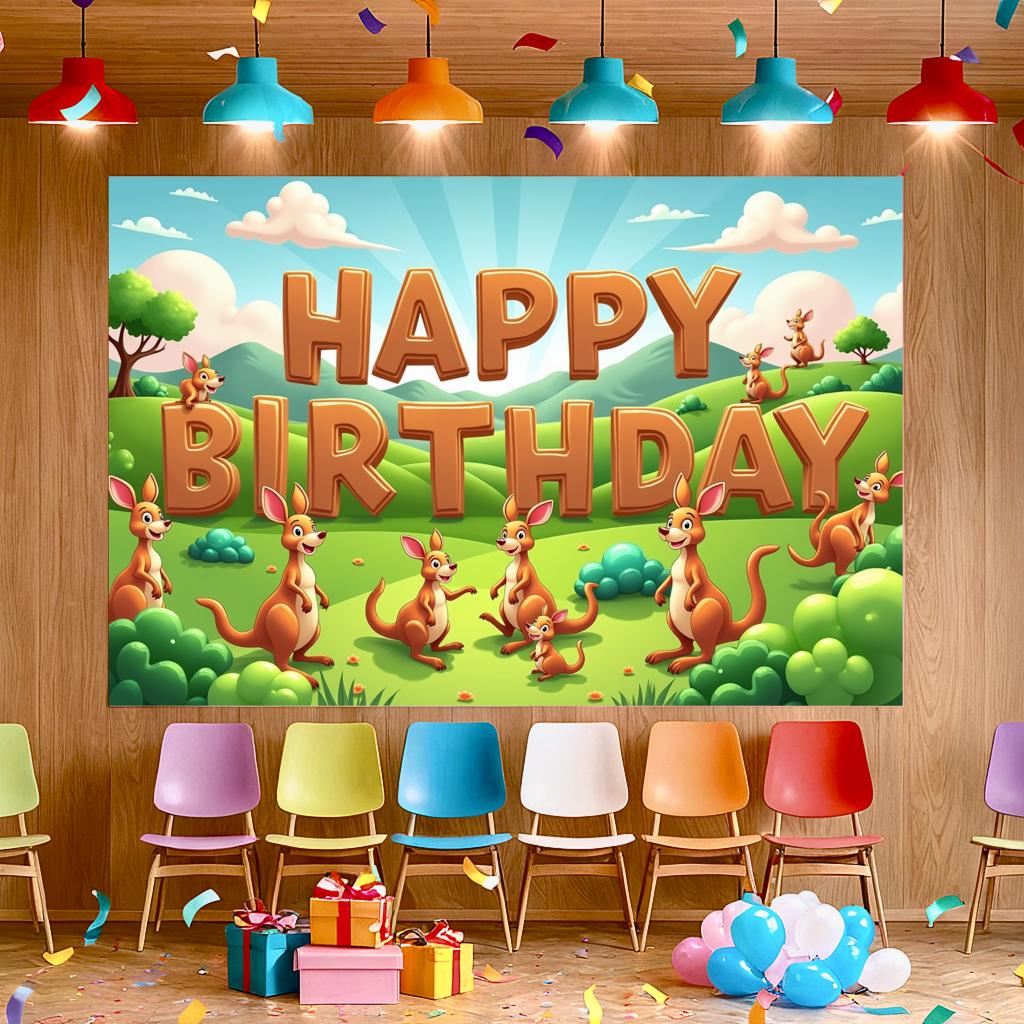 Cute Animals Birthday Decor Animal Theme Banner Photo Prop for Family Gathering Holiday Celebration Outdoor Celebration