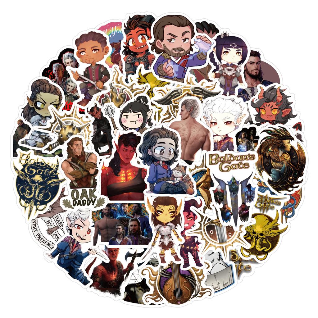 10/50pcs  BG3 Stickers  Baldur's Gate Graffiti Stickers for DIY Luggage Laptop Skateboard Motorcycle Bicycle Stickers