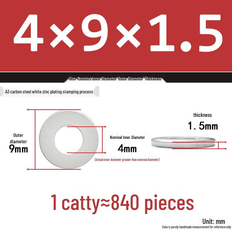 Extra Thick Galvanized Iron Flat Washer, Round, M3-M62
