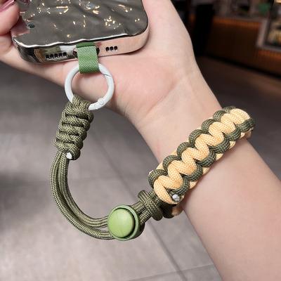 Hållbar Sport Telefonhänge Armband Anti-förlust Unisex Justerbar Kort Flätad Stadig Snodd Resa Stöldskydd Rånskyddad Rep