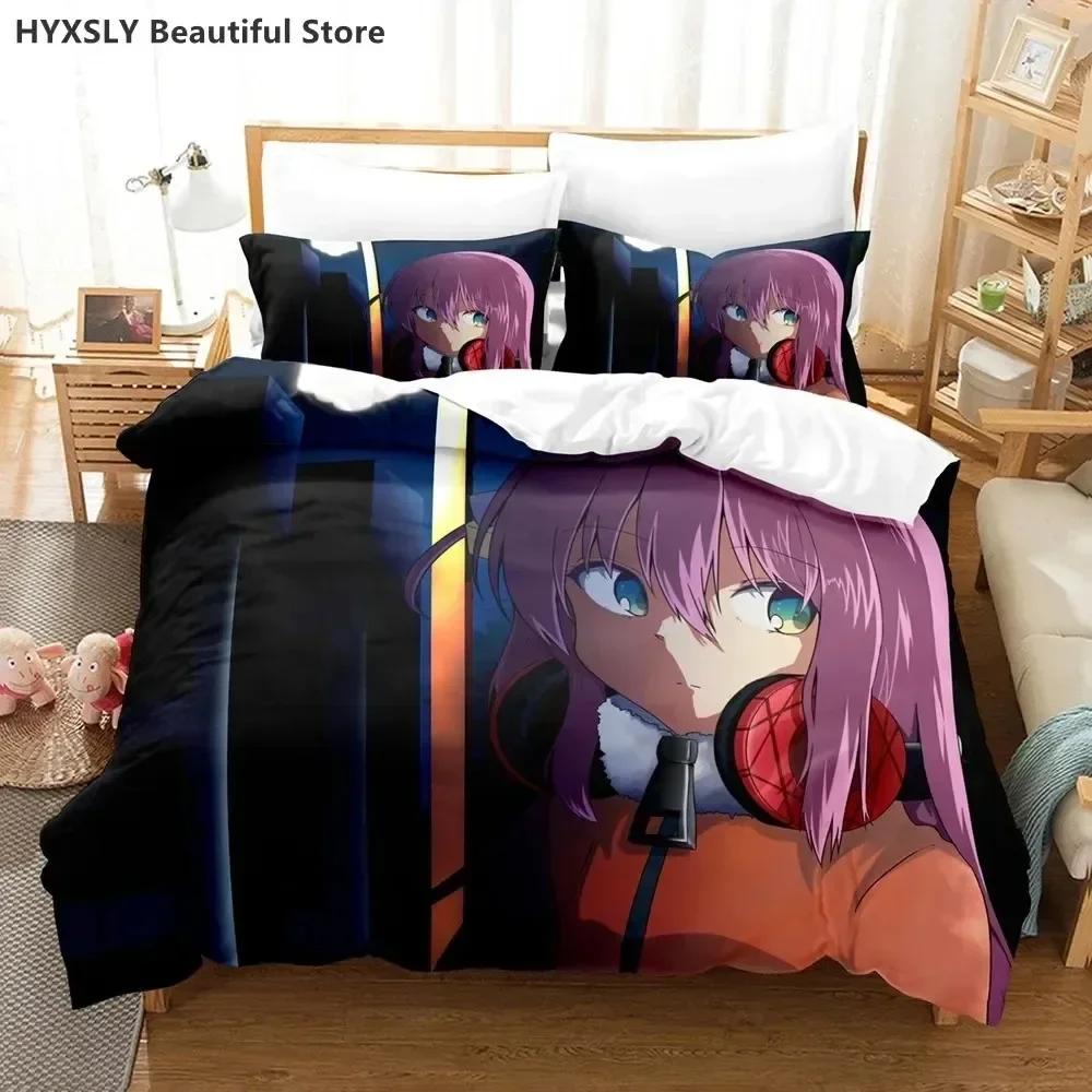 New 3D Print Bocchi The Rock Anime Comfortable Duvet Quilt Cover Pillowcase Bedding Set Children Bedroom Decoration Home Textile