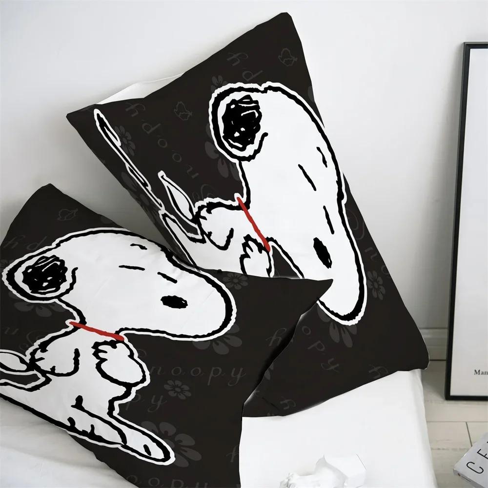 Snoopy Children's Microfibre Duvet Covers 3-Piece for Teenagers Adult Duvet Cover Cartoon Comics Bedding with Zip Gift Cover