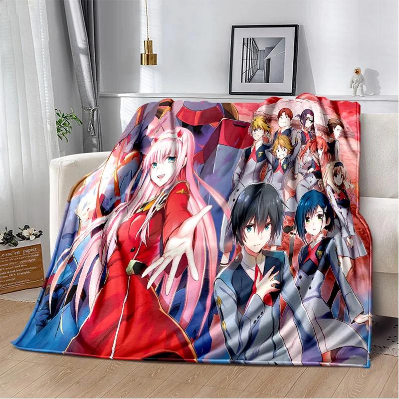 3D Sexy Girl Zero Two DARLING In FRANXX Soft Plush Blanket,Flannel Blanket Throw Blanket for Living Room Bedroom Bed Sofa Picnic