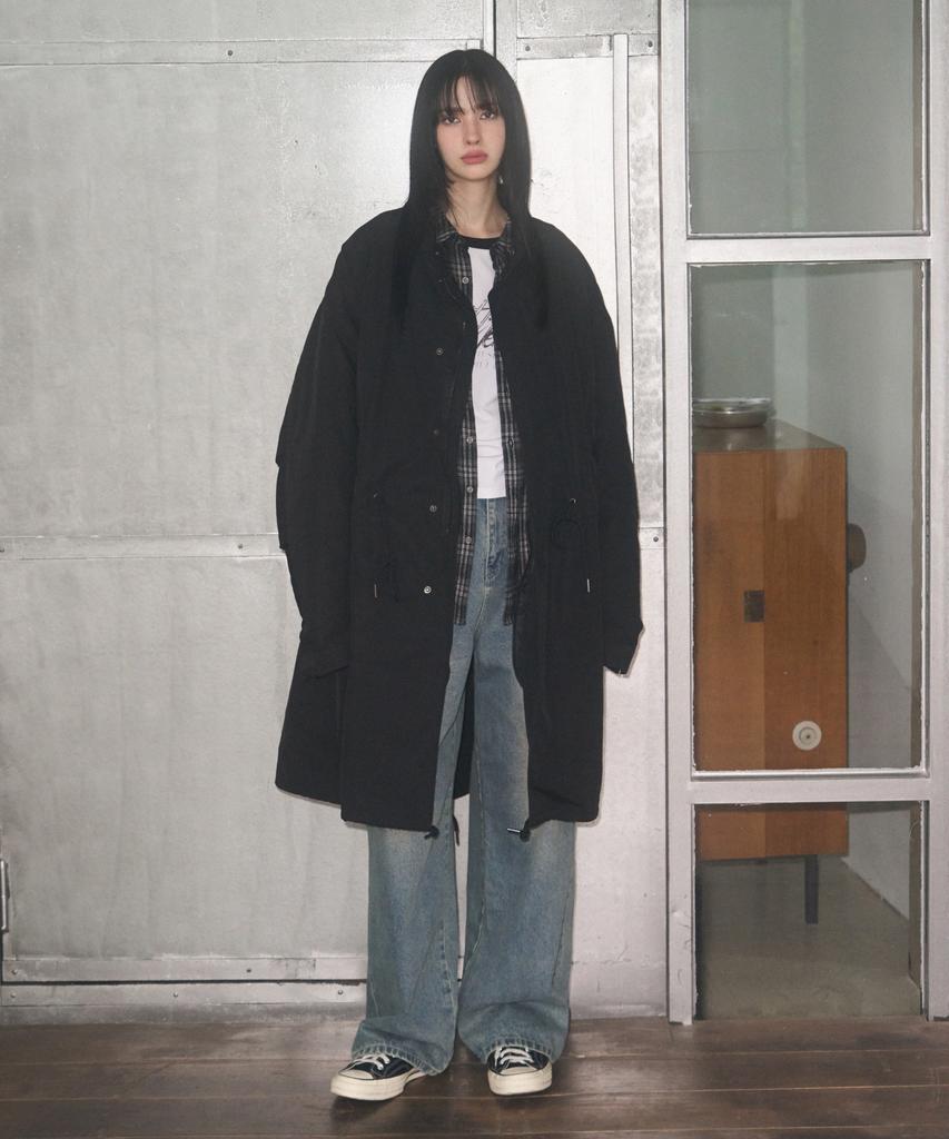 Leathery M-65 Fishtail Oversized Long Parka [2 Colors]