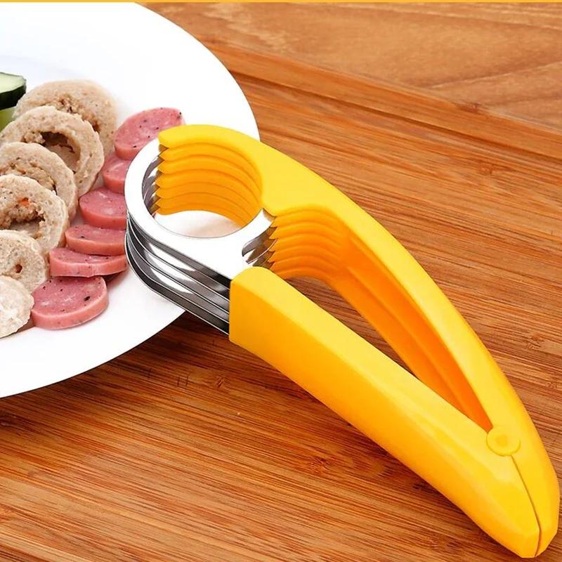 Stainless Steel Banana Cutter: All-in-One Fruit, Vegetable, Sausage Slicer for Salads - Must-Have Kitchen Gadget Kitchen Gadgets