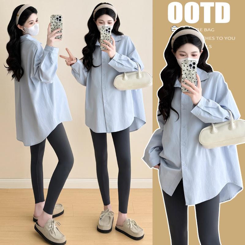 

2025 Autumn Korean Cotton Plus Size Casual Medium-Long Shirt for Moms L рожевий