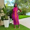 Summer Pit Strip Turtleneck Sleeveless Waist Pack Hip Fitted Dress