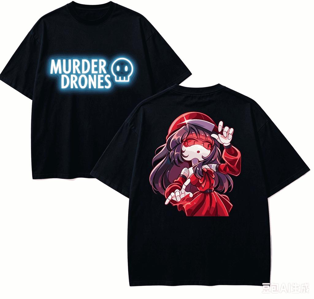 MURDER DRONES Anime Lover T-shirt Harajuku Cotton New Model High Street Retro Oversized Unisex