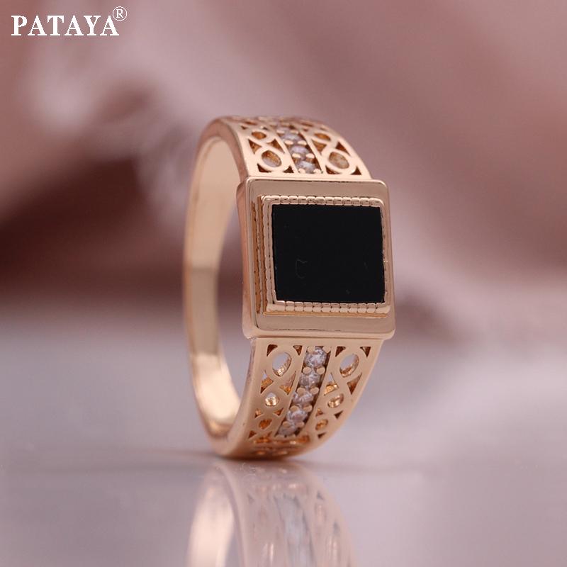 

PATAYA Кольцо унисекс цвета розового золота 585 пробы с ажурным узором 11