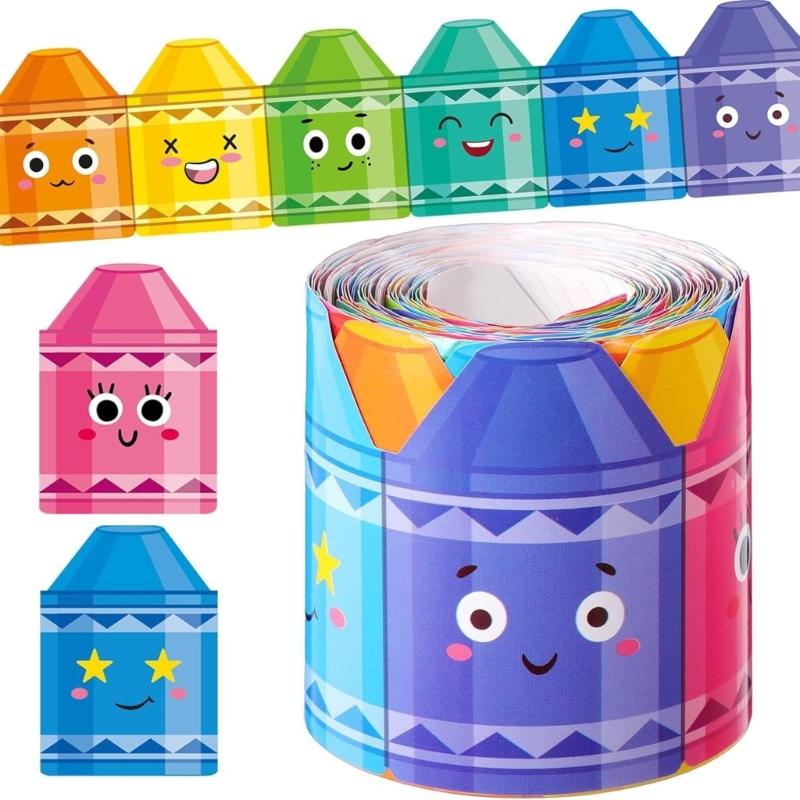 32.8ft Pencil Pattern Border Trim Wall Sticker for Chalkboard Notice Board Decoration Bulletin Board Border Trim Sticker