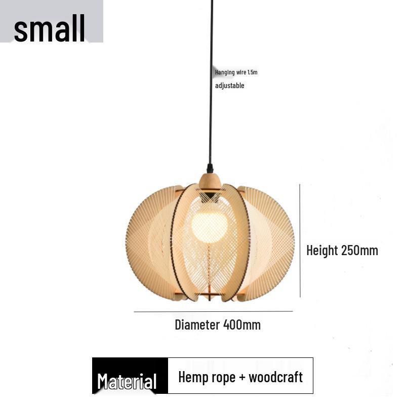 Zen Japanese Wood Pendant Light for Tea Rooms, Restaurants, Bedrooms, and Living Rooms