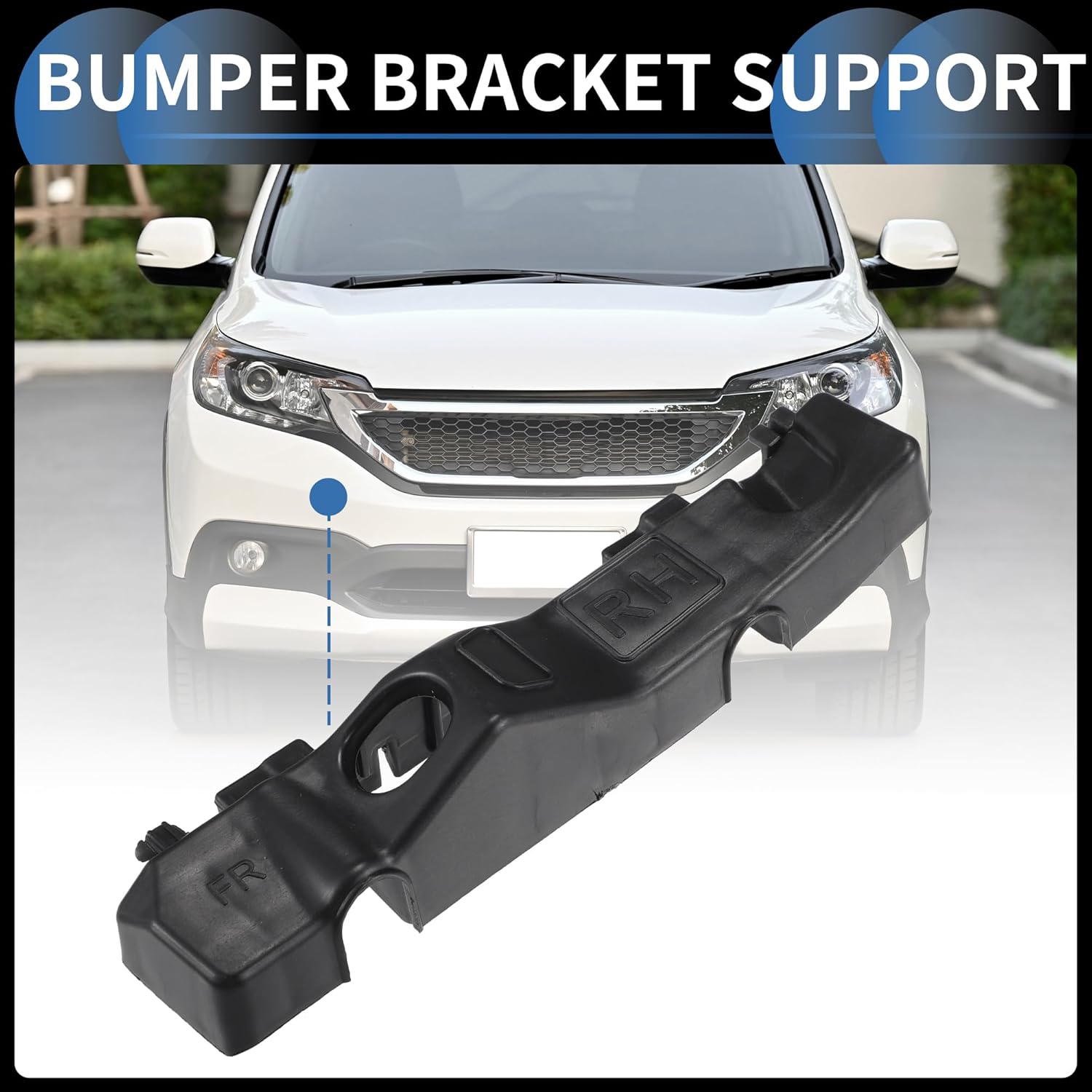Bumper Support Bracket, Right Side Front Bumper Retainer Bracket Hold Mount No.86552M6000 for Kia Forte 2019-2021 ABS Plastic Black, 1 Pc