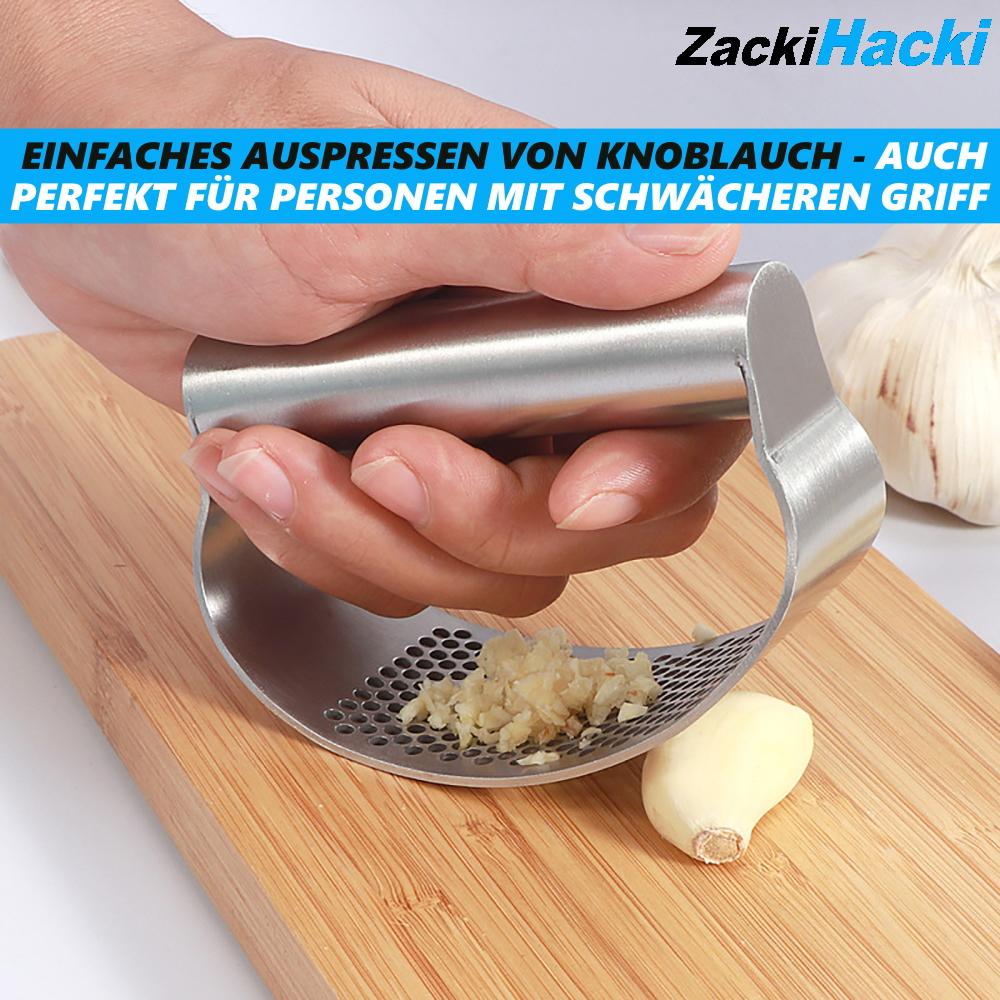 ZackiHacki Garlic Press Stainless Steel Garlic Cutter Ginger Garlic Crusher