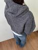 Unisex Striped Velour Hooded Cardigan Sweatshirt, Autumn/Winter, National Trend, Loose Fit, Versatile Zip-Up Jacket